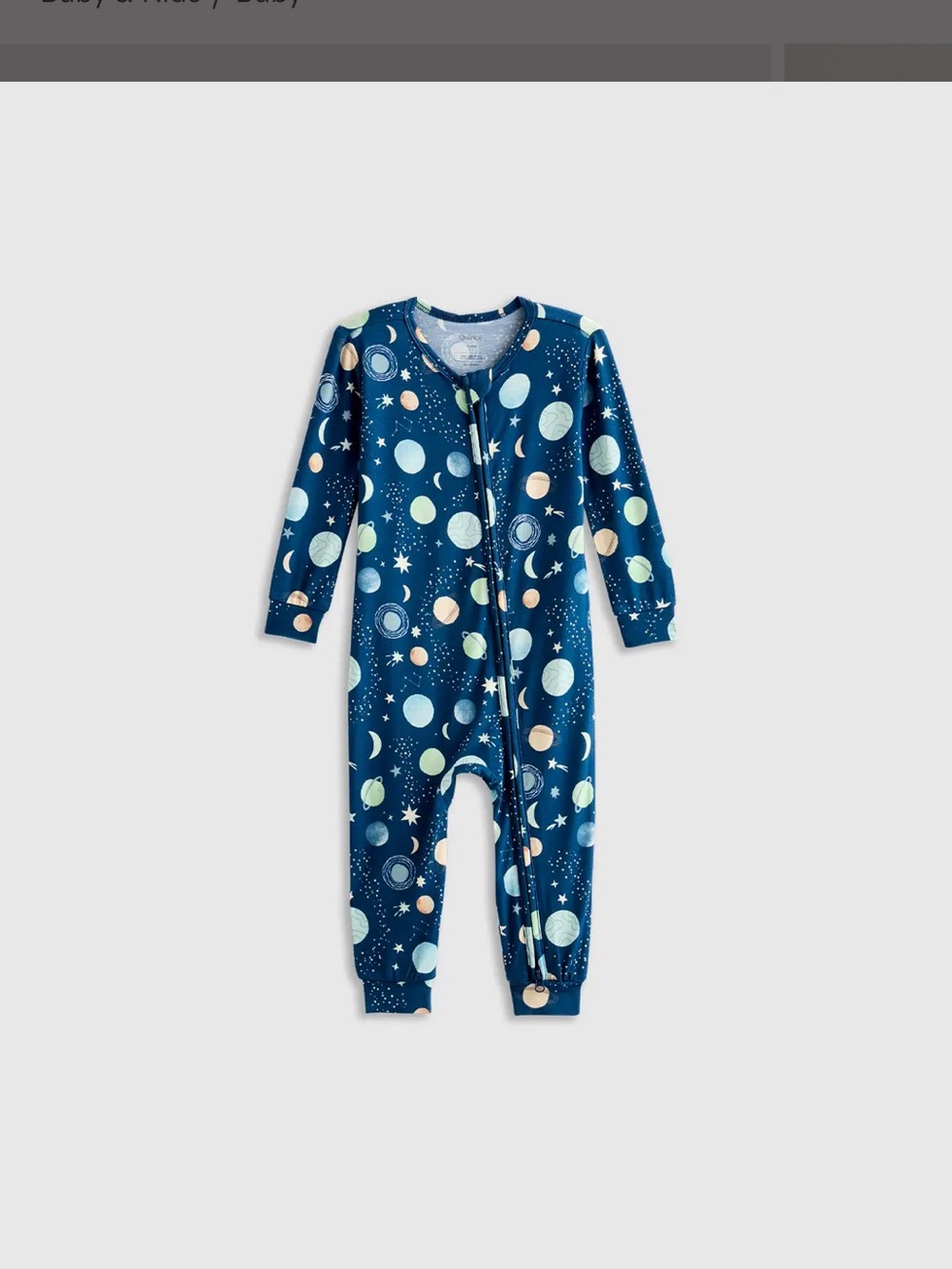 Quince Navy Blue Space Print Baby One-Piece Bodysuit